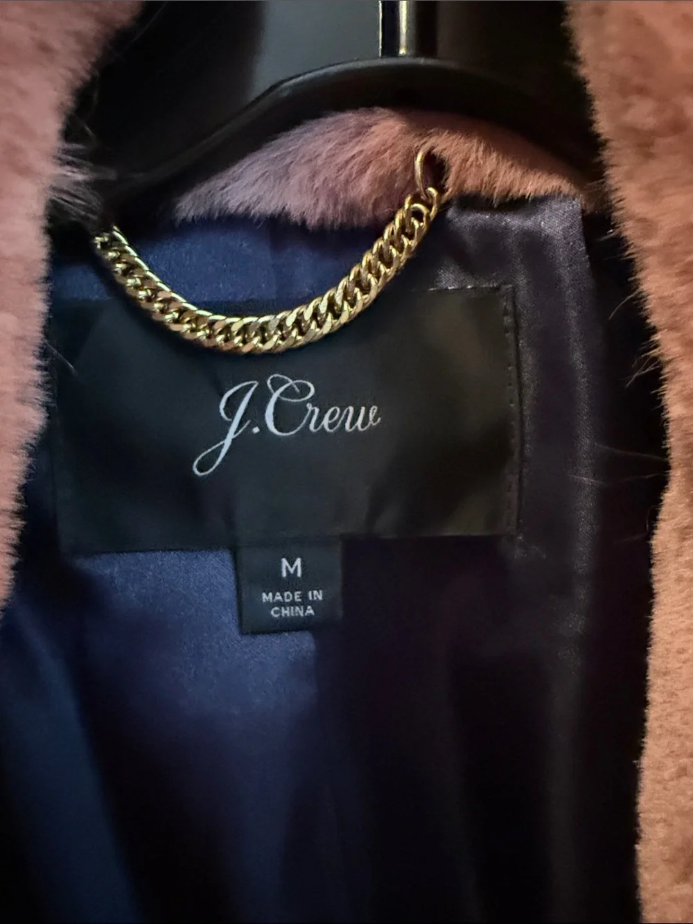 J. Crew Plush Faux Fur Pea Coat in Dusty Rose - Picture 2 of 3